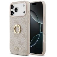   Guess 4G Ring Stand Apple iPhone 17 Pro Max tok, gyűrű alakú tartóval, rózsaszín