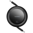 Baseus Free2Draw Mini USB-C töltő-és adatkábel, kihúzható, automata behúzó funkcióval, 100W, 1m, fekete
