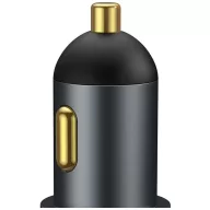   Baseus Share Together 2×USB-A autós gyorstöltő, szivargyújtó kimenettel, 60W, szürke