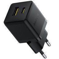   Baseus Palm 2in1 USB-C-USB-A hálózati gyorstöltő adapter, 30W, fekete
