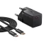 Baseus GaN5 Mini USB-C hálózati gyorstöltő adapter 25W, + USB-C-USB-C fonott kábel, 100W, fekete