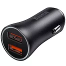 Baseus Golden Contactor Max 2xUSB-A autós töltő, 60W, szürke