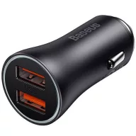   Baseus Golden Contactor Max 2xUSB-A autós töltő, 60W, szürke