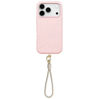 Uniq Coehl Serina iPhone 17 Pro MagSafe tok csuklópánttal, rózsaszín