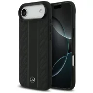   Mercedes Leather Laurel Leaves Stripes Apple iPhone Air (2025) MagSafe hátlap tok, fekete