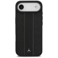   Mercedes Leather Laurel Leaves Stripes Apple iPhone Air (2025) MagSafe hátlap tok, fekete