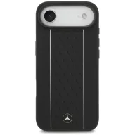   Mercedes Leather Star Pattern Stripes Apple iPhone Air (2025) MagSafe hátlap tok, fekete