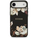 Guess Grained Flowers Classic Logo Apple iPhone Air (2025) MagSafe tok, virág minta, fekete