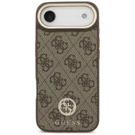   Guess 4G Strass Logo & Big Strap Metal Buttons Apple Air (2025) MagSafe tok csukló / nyakpánttal, barna