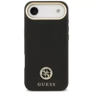   Guess 4G Grained Strass Logo Apple iPhone Air (2025) MagSafe tok kameravédő peremmel, fekete-arany