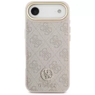   Guess 4G Strass Logo & Big Strap Metal Buttons Apple iPhone Air (2025) MagSafe tok csukló / nyakpánttal, rózsaszín