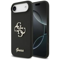   Guess Silicone Big 4G Logo Bottom Script Apple iPhone Air (2025) hátlap tok, fekete