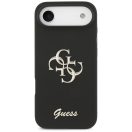 Guess Silicone Big 4G Logo Bottom Script Apple iPhone Air (2025) hátlap tok, fekete