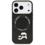   Karl Lagerfeld Karl & Choupette Pins Apple iPhone 17 Pro Max MagSafe kompatibilis hátlap tok, fekete