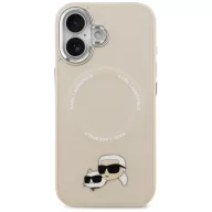   Karl Lagerfeld Karl & Choupette Pins Apple iPhone 17 MagSafe kompatibilis hátlap tok, bézs