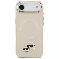   Karl Lagerfeld Karl & Choupette Pins Apple iPhone Air (2025) MagSafe kompatibilis hátlap tok, bézs