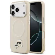   Karl Lagerfeld Karl & Choupette Pins Apple iPhone 17 Pro Max MagSafe kompatibilis hátlap tok, bézs