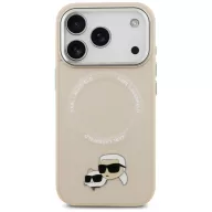   Karl Lagerfeld Karl & Choupette Pins Apple iPhone 17 Pro Max MagSafe kompatibilis hátlap tok, bézs