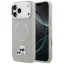 Karl Lagerfeld Karl & Choupette Pins Apple iPhone 17 Pro MagSafe kompatibilis hátlap tok, szürke
