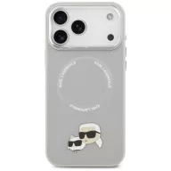   Karl Lagerfeld Karl & Choupette Pins Apple iPhone 17 Pro MagSafe kompatibilis hátlap tok, szürke