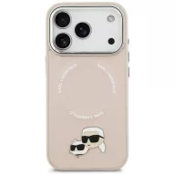   Karl Lagerfeld Karl & Choupette Pins Apple iPhone 17 Pro Max MagSafe kompatibilis hátlap tok, rózsaszín