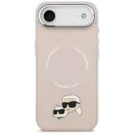   Karl Lagerfeld Karl & Choupette Pins Apple iPhone Air (2025) MagSafe kompatibilis hátlap tok, rózsaszín