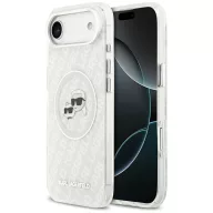   Karl Lagerfeld IML Glitter Karl & Choupette Heads Logo Apple iPhone Air (2025) MagSafe kompatibilis hátlap tok, csillámos, szürke