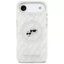 Karl Lagerfeld IML Glitter Karl & Choupette Heads Logo Apple iPhone Air (2025) MagSafe kompatibilis hátlap tok, csillámos, szürke