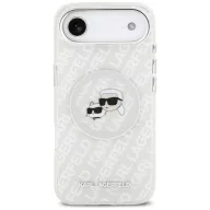   Karl Lagerfeld IML Glitter Karl & Choupette Heads Logo Apple iPhone Air (2025) MagSafe kompatibilis hátlap tok, csillámos, szürke
