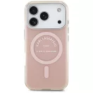 Karl Lagerfeld Liquid Glitter Choupette Logo Apple iPhone 17 Pro MagSafe kompatibilis hátlap tok, csillámos, rózsaszín