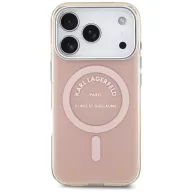   Karl Lagerfeld Liquid Glitter Choupette Logo Apple iPhone 17 Pro MagSafe kompatibilis hátlap tok, csillámos, rózsaszín