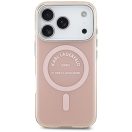 Karl Lagerfeld Liquid Glitter Choupette Logo Apple iPhone 17 Pro Max MagSafe kompatibilis hátlap tok, csillámos, rózsaszín
