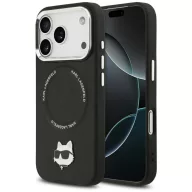   Karl Lagerfeld Choupette Pin Apple iPhone 17 Pro Max MagSafe kompatibilis hátlap tok, fekete