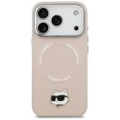 Karl Lagerfeld Choupette Pin Apple iPhone 17 Pro Max MagSafe kompatibilis hátlap tok, rózsaszín