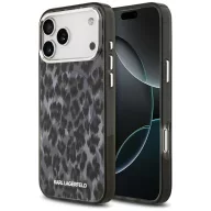   Karl Lagerfeld IML Leopard Pattern Apple iPhone 17 Pro MagSafe kompatibilis hátlap tok, leopárd minta, fekete