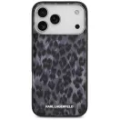 Karl Lagerfeld IML Leopard Pattern Apple iPhone 17 Pro MagSafe kompatibilis hátlap tok, leopárd minta, fekete