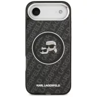   Karl Lagerfeld IML Glitter Karl & Choupette Heads Logo Apple iPhone Air (2025) MagSafe kompatibilis hátlap tok, csillámos, fekete