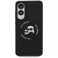   Karl Lagerfeld Silicone Double Heads And Circle Samsung Galaxy S25 Edge MagSafe kompatibilis hátlap tok, fekete