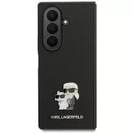   Karl Lagerfeld Saffiano Karl&Choupette Pin Samsung Galaxy Z Fold 7 MagSafe kompatibilis hátlap tok, fekete