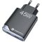 Forcell F-Energy GaN III B245202(1A1C) USB-C + USB-A töltő adapter, PD, QC4.0, 3A, 45W, fekete