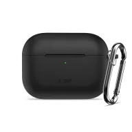   Tech-Protect AirPods Pro 3 szilikon tok, karabinerrel, fekete