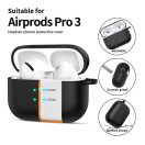 Tech-Protect AirPods Pro 3 szilikon tok, karabinerrel, fekete