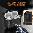 Tech-Protect AirPods Pro 3 strapabíró tok erősített sarkakkal, karabinerrel, fekete (carbon)