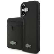   Lacoste Iconic Petit Pique Apple iPhone 17 MagSafe tok + kártyatartó pénztárca, fekete