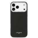 Lacoste PU Leather Champs Elysees Apple iPhone 17 Pro Max MagSafe tok kameravédő peremmel, fekete