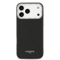   Lacoste PU Leather Champs Elysees Apple iPhone 17 Pro Max MagSafe tok kameravédő peremmel, fekete