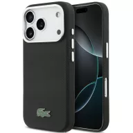   Lacoste Iconic Petit Pique Metal Logo Apple iPhone 17 Pro Max MagSafe tok kameravédő peremmel, fekete
