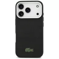   Lacoste Iconic Petit Pique Metal Logo Apple iPhone 17 Pro MagSafe tok kameravédő peremmel, fekete