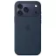 Apple iPhone 17 Pro Max gyári szilikon tok, MagSafe, sötétkék