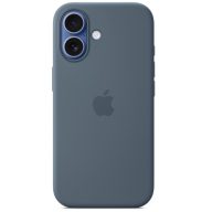 Apple iPhone 17 gyári szilikon tok, MagSafe, acélkék